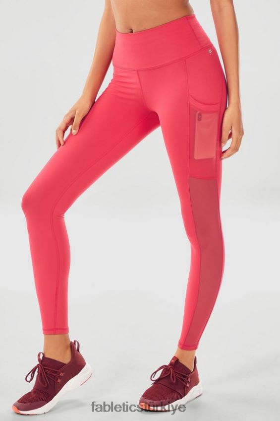 tr Fabletics kadınlar hareket halindeyken güçlü tutuş sağlayan yüksek belli tayt 43 pembe arduvaz/adrenalin kırmızısı 40R06B762