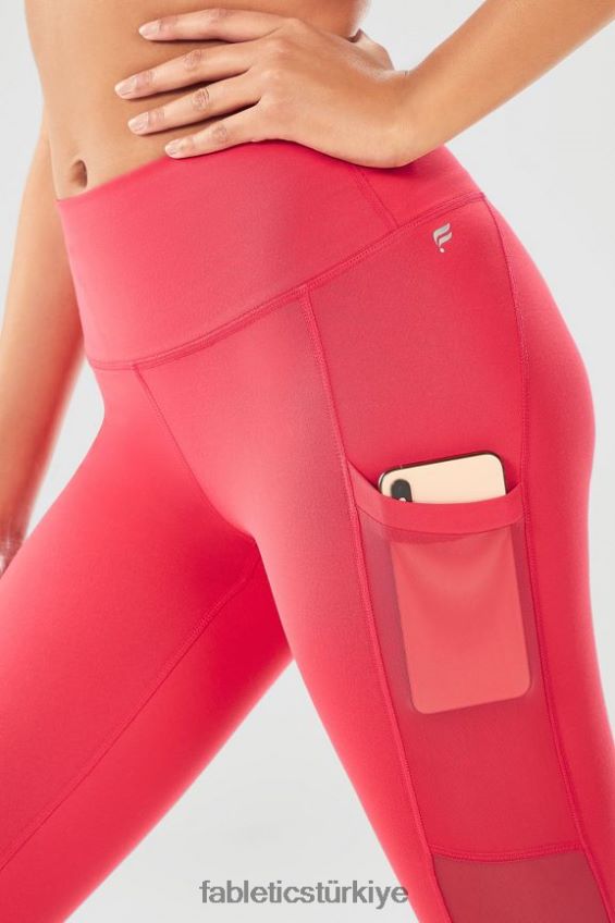 tr Fabletics kadınlar hareket halindeyken güçlü tutuş sağlayan yüksek belli tayt 43 pembe arduvaz/adrenalin kırmızısı 40R06B762