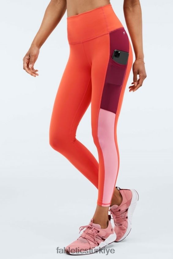 tr Fabletics kadınlar hareket halindeyken powerhold ultra hw 7/8 tayt şenlik ateşi/gün batımı/kiraz patlaması 40R06B1290