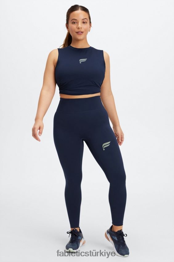 tr Fabletics kadınlar her yerde koş motion365 hw 7/8 tayt derin lacivert/yansıtıcı logo 40R06B1099