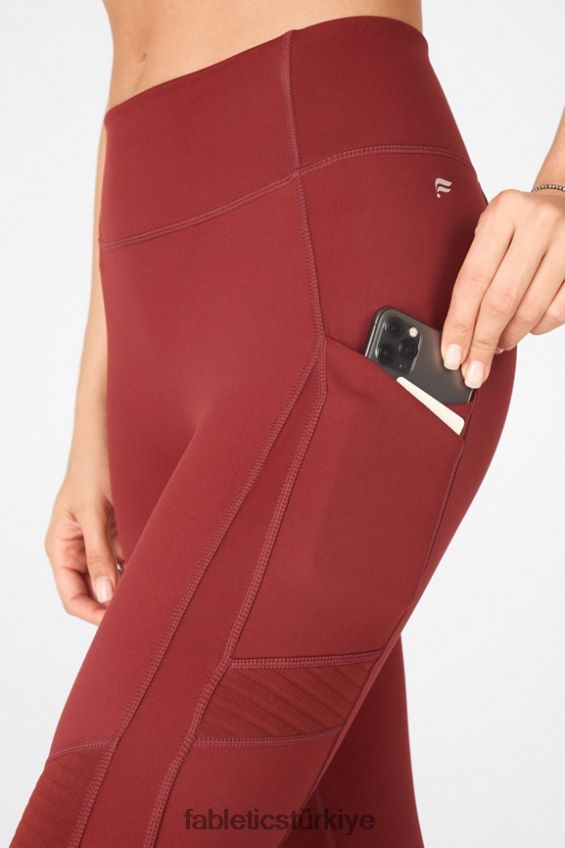 tr Fabletics kadınlar her yerde motion365 yüksek belli moto 7/8 tayt umbria kırmızısı 40R06B1232
