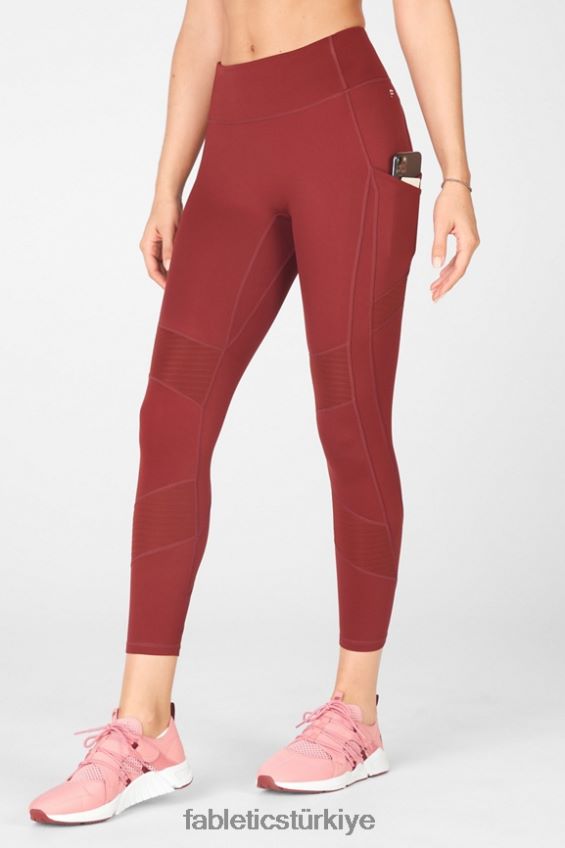 tr Fabletics kadınlar her yerde motion365 yüksek belli moto 7/8 tayt umbria kırmızısı 40R06B1232