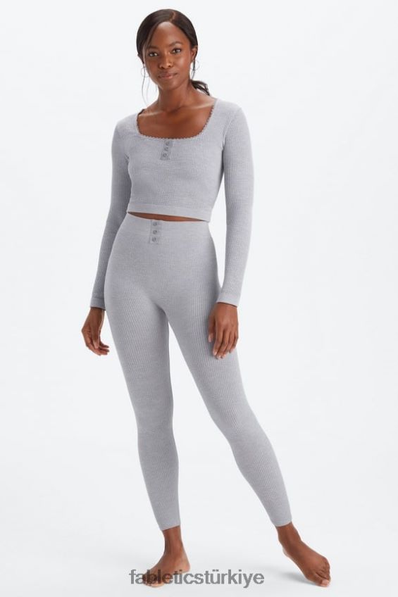 tr Fabletics kadınlar kablo örgü 7/8 tayt klasik gri melanj 40R06B1032