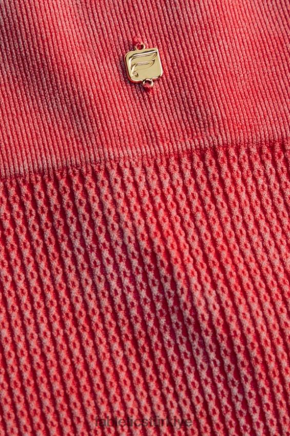 tr Fabletics kadınlar kablo örgü 7/8 tayt yıkanmış çilek kırmızısı 40R06B1030