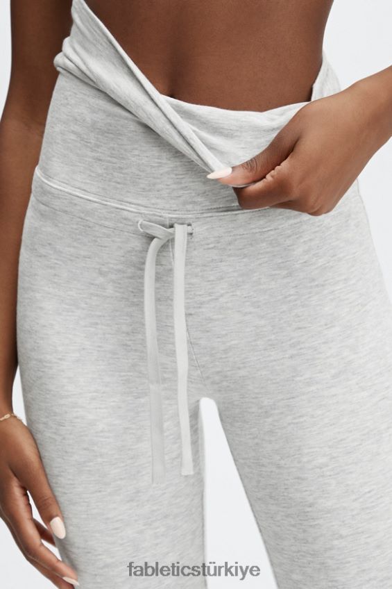 tr Fabletics kadınlar lüks büzme ipli tayt açık gri funda 40R06B1241