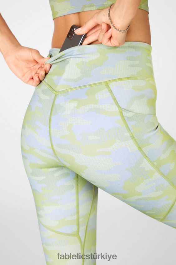 tr Fabletics kadınlar motion365 yüksek belli 7/8 tayt gri toplu iğne nokta kamuflajı 40R06B1161