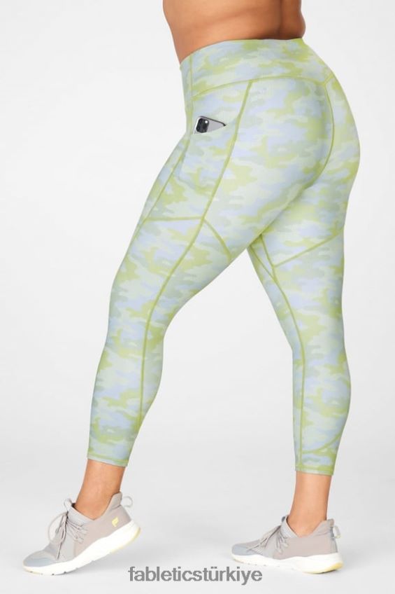tr Fabletics kadınlar motion365 yüksek belli 7/8 tayt gri toplu iğne nokta kamuflajı 40R06B1162