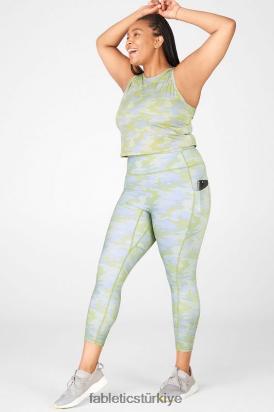 tr Fabletics kadınlar motion365 yüksek belli 7/8 tayt gri toplu iğne nokta kamuflajı 40R06B1162
