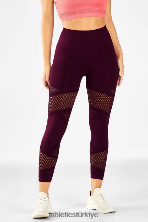 tr Fabletics kadınlar mozaik yüksek belli 7/8 bordo 40R06B1226