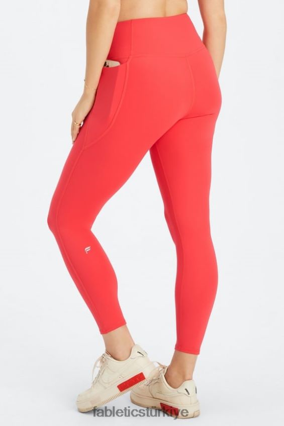 tr Fabletics kadınlar oasis pureluxe hw crossover 7/8 tayt çilek kırmızısı 40R06B931