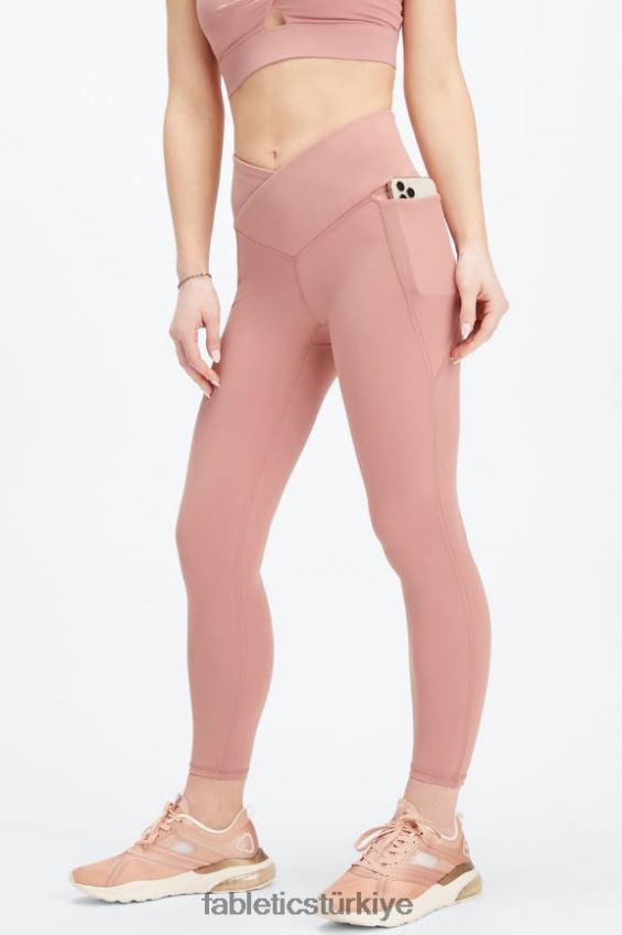 tr Fabletics kadınlar oasis pureluxe hw crossover 7/8 tayt pembe kanyon 40R06B934