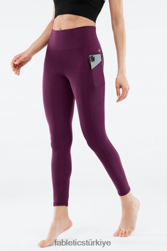 tr Fabletics kadınlar oasis pureluxe yüksek belli 7/8 tayt 50 bordo 40R06B794