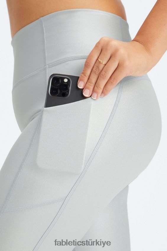 tr Fabletics kadınlar oasis pureluxe yüksek belli 7/8 tayt 51 mat gümüş folyo 40R06B799