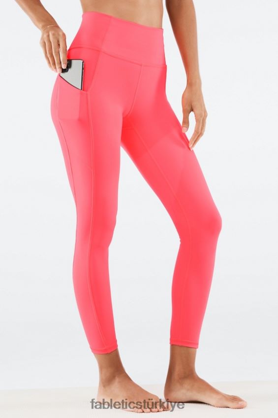 tr Fabletics kadınlar oasis pureluxe yüksek belli 7/8 tayt 56 pop mercan 40R06B825