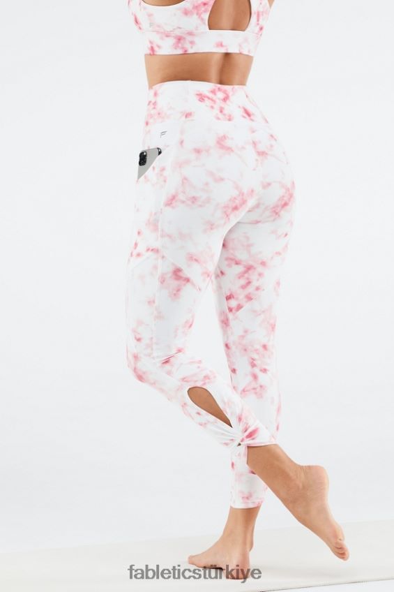 tr Fabletics kadınlar oasis pureluxe yüksek belli 7/8 tayt 81 kırmızı dumanlı mermer 40R06B1145