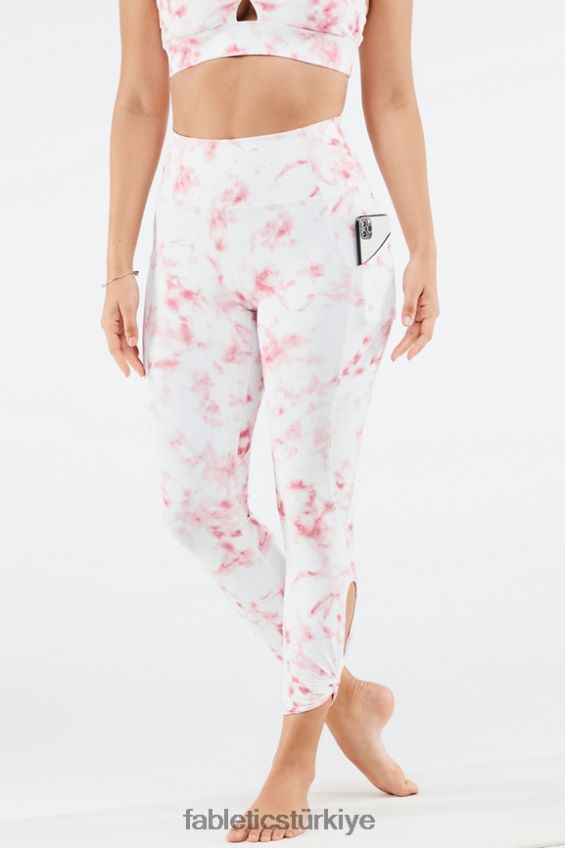 tr Fabletics kadınlar oasis pureluxe yüksek belli 7/8 tayt 81 kırmızı dumanlı mermer 40R06B1145