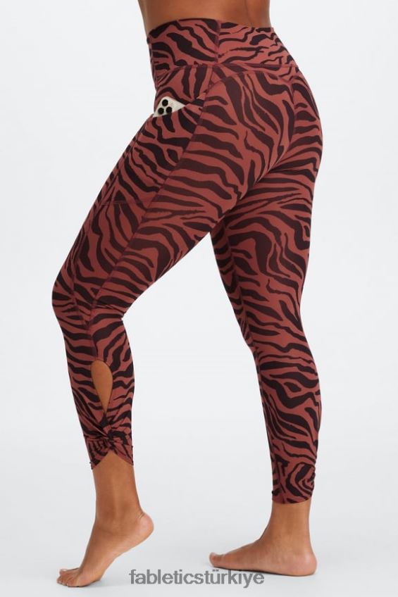 tr Fabletics kadınlar oasis pureluxe yüksek belli bükümlü 7/8 tayt maun zebra vuruşu 40R06B1138