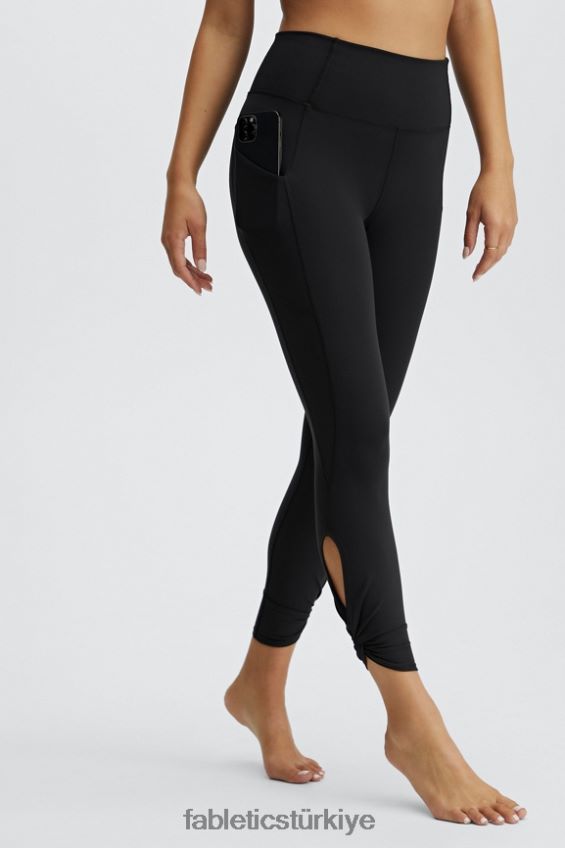 tr Fabletics kadınlar oasis pureluxe yüksek belli bükümlü 7/8 tayt siyah 40R06B1139