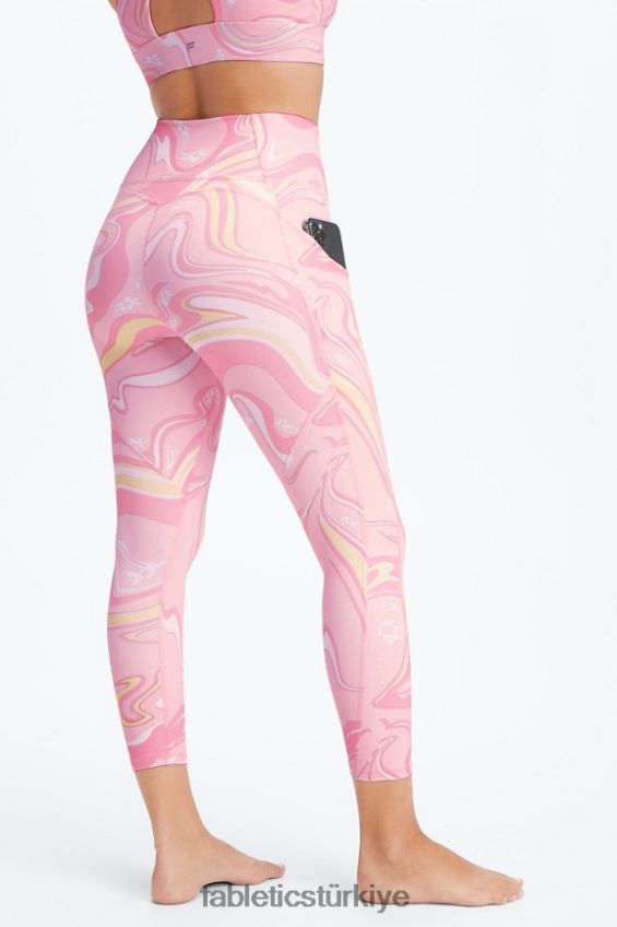 tr Fabletics kadınlar oasis pureluxe yüksek belli kapri guava mermer papatya 40R06B961