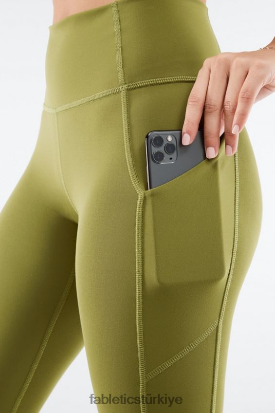 tr Fabletics kadınlar oasis pureluxe yüksek belli kapri solmuş zeytin 40R06B964