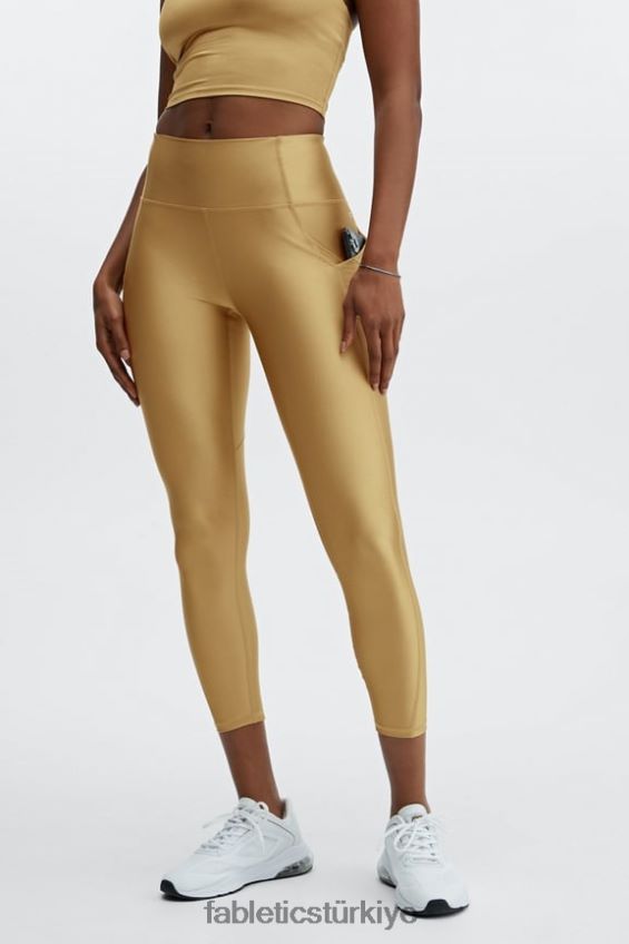 tr Fabletics kadınlar oasis pureluxe yüksek belli parlak 7/8 tayt bronz sis parlaması 40R06B897