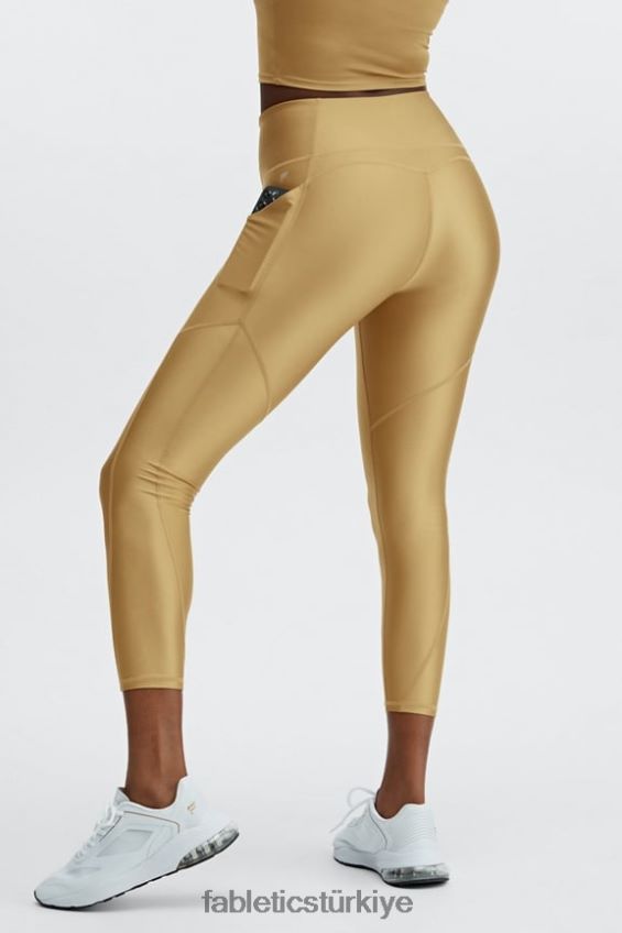 tr Fabletics kadınlar oasis pureluxe yüksek belli parlak 7/8 tayt bronz sis parlaması 40R06B897