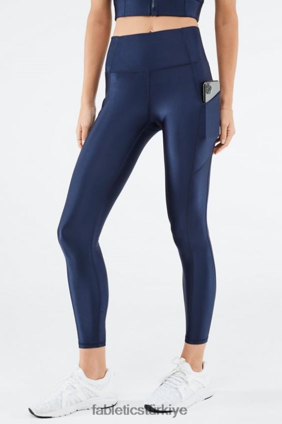 tr Fabletics kadınlar oasis pureluxe yüksek belli parlak 7/8 tayt derin donanma parıltısı 40R06B899