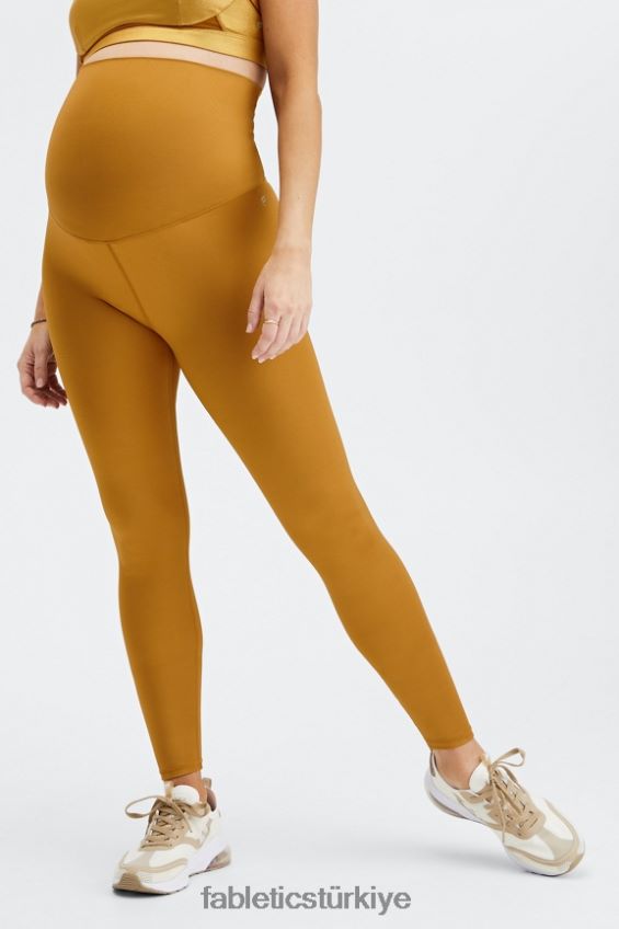 tr Fabletics kadınlar parlak yüksek belli hamile taytı koyu bronz parlaklık 40R06B1178
