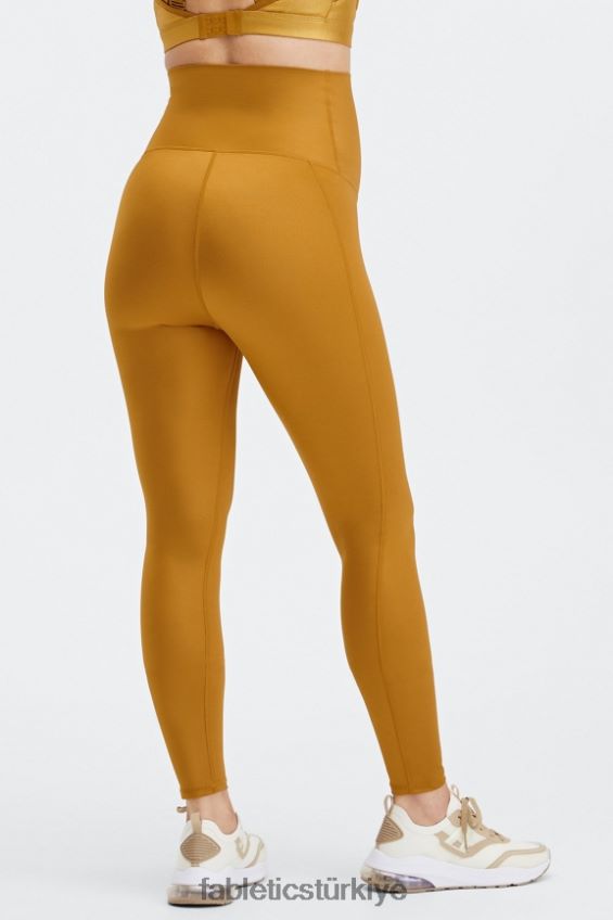 tr Fabletics kadınlar parlak yüksek belli hamile taytı koyu bronz parlaklık 40R06B1178