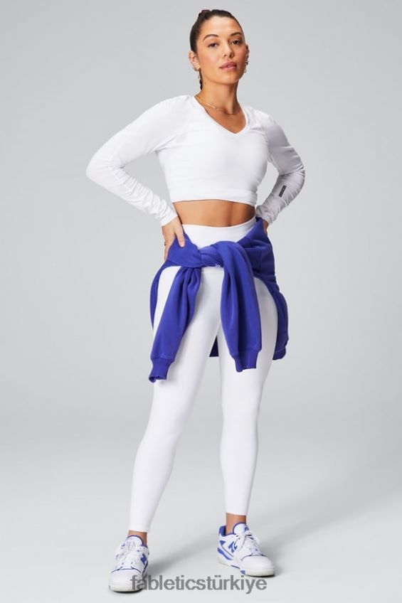 tr Fabletics kadınlar powerhold ultra hw 7/8 taytı tanımlayın klasik beyaz 40R06B1012