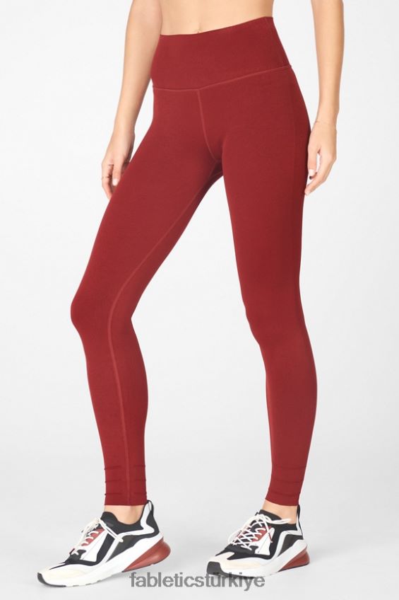 tr Fabletics kadınlar sculptknit yüksek belli özel uzunlukta tayt umbria kırmızısı 40R06B1217