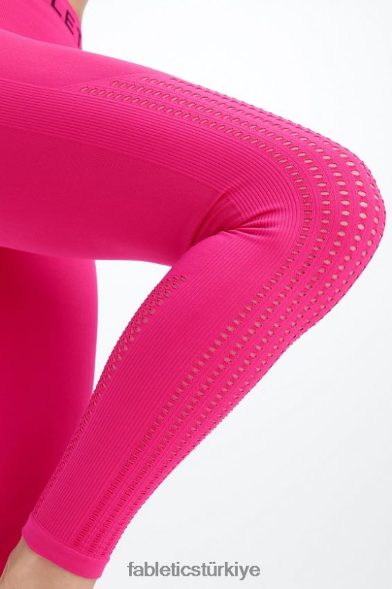 tr Fabletics kadınlar senkronize dikişsiz yüksek belli 7/8 tayt peluş pembe/siyah 40R06B1004