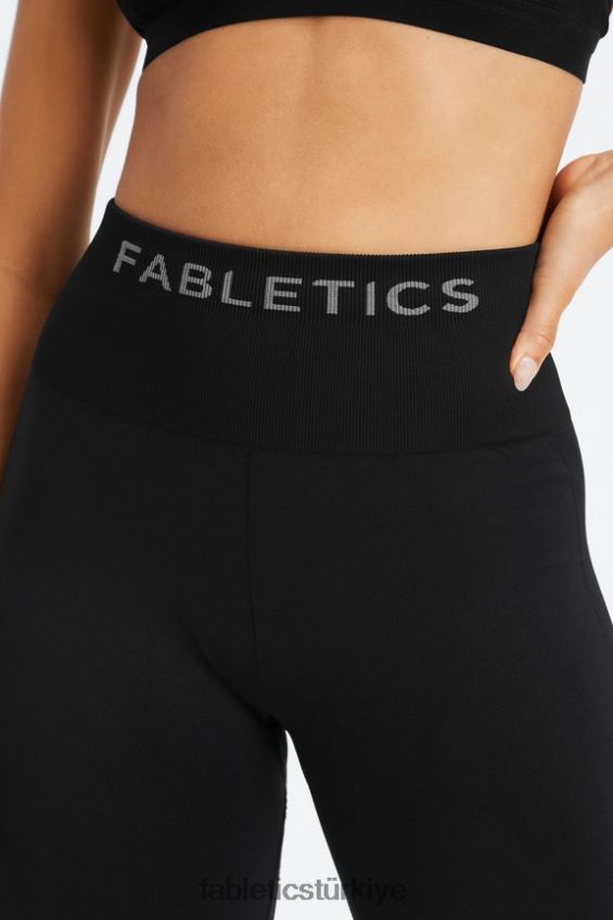 tr Fabletics kadınlar senkronize dikişsiz yüksek belli 7/8 tayt siyah 40R06B1000