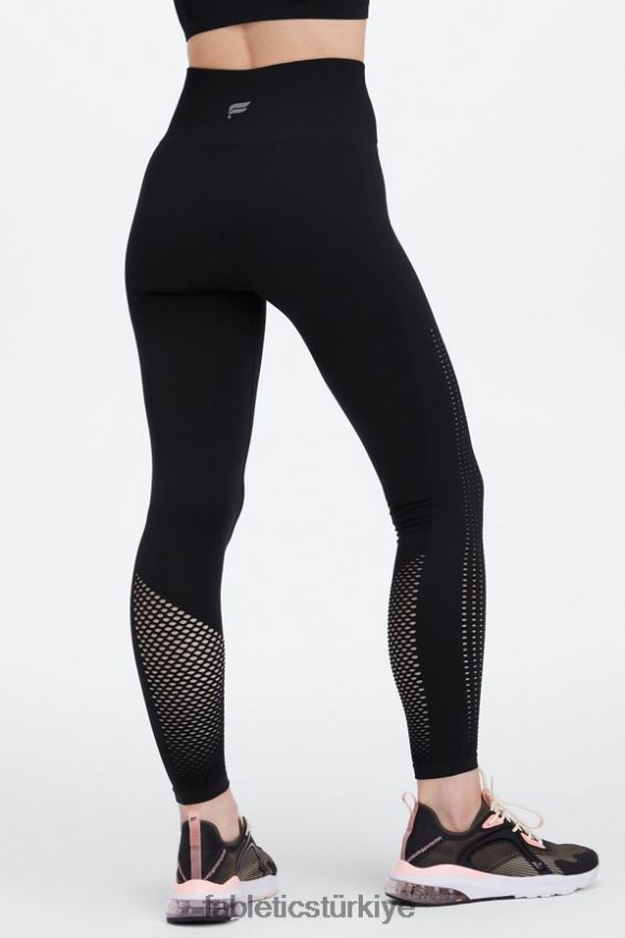 tr Fabletics kadınlar senkronize dikişsiz yüksek belli 7/8 tayt siyah/kalaylı 40R06B1006