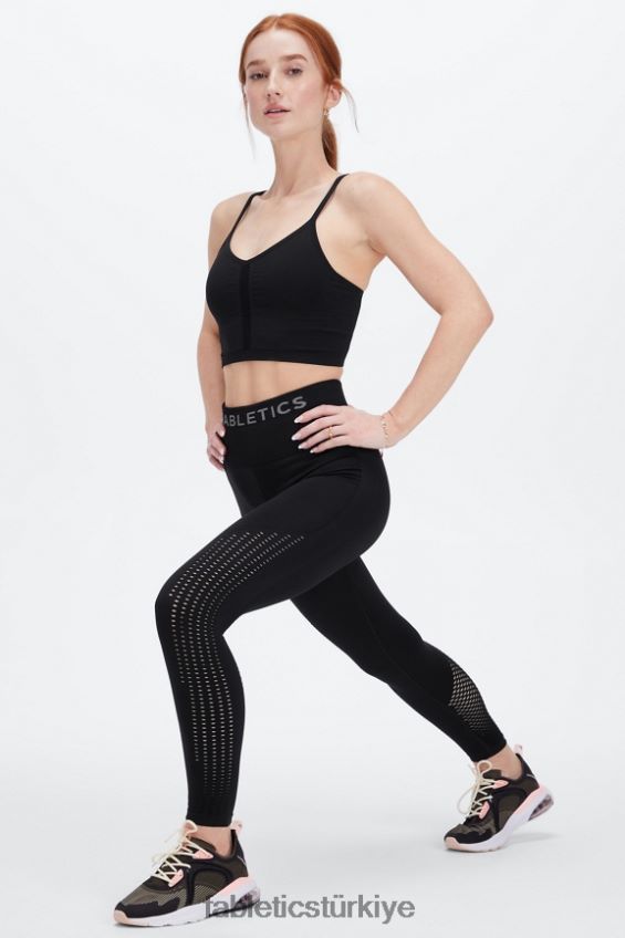 tr Fabletics kadınlar senkronize dikişsiz yüksek belli 7/8 tayt siyah/kalaylı 40R06B1006