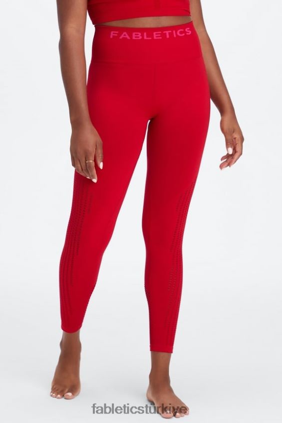 tr Fabletics kadınlar senkronize dikişsiz yüksek belli 7/8 tayt tatlı kiraz/peluş pembe 40R06B1005