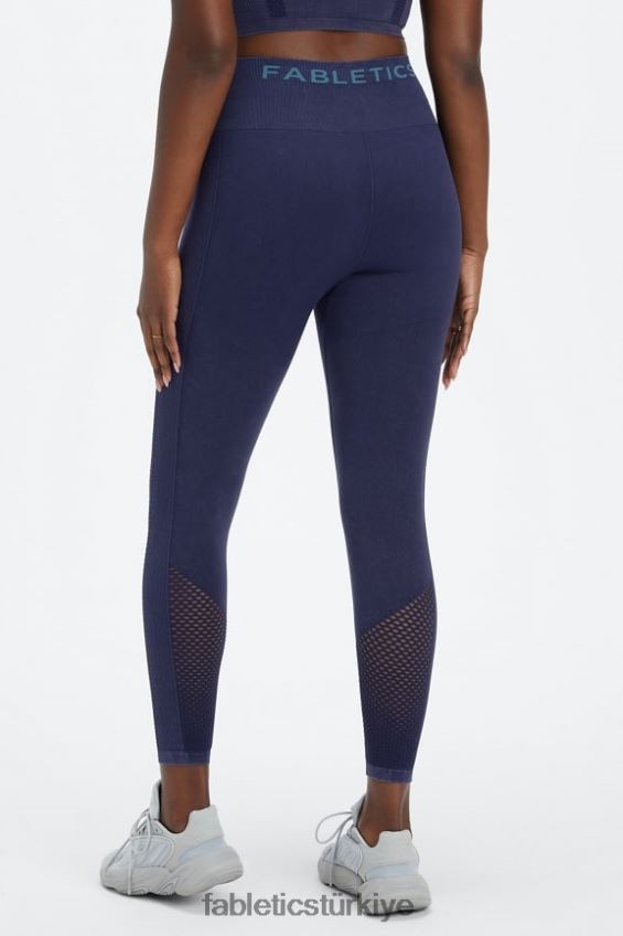 tr Fabletics kadınlar senkronize dikişsiz yüksek belli 7/8 tayt yıkanmış derin donanma 40R06B1003