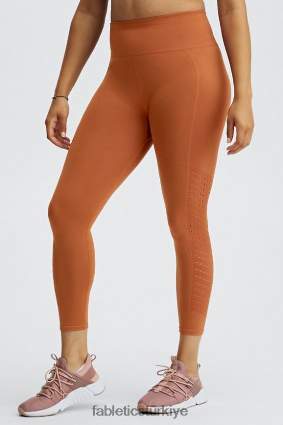 tr Fabletics kadınlar senkronize dikişsiz yüksek belli 7/8 tayt yanmış tuğla 40R06B1007