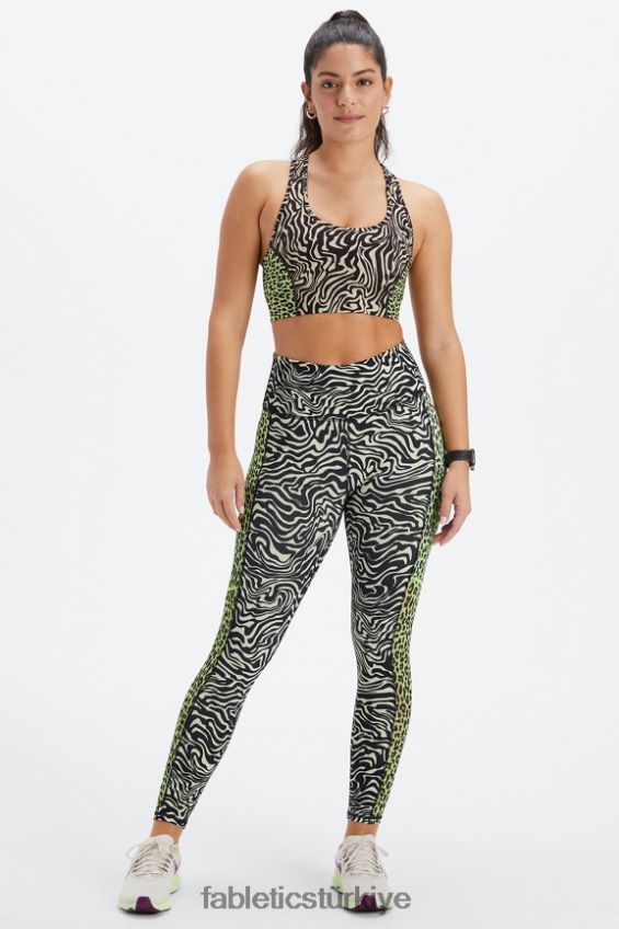 tr Fabletics kadınlar taşınabilir güçlü yüksek belli tayt 40 mermer zebra/vurgulayıcı dalgalı çita 40R06B744