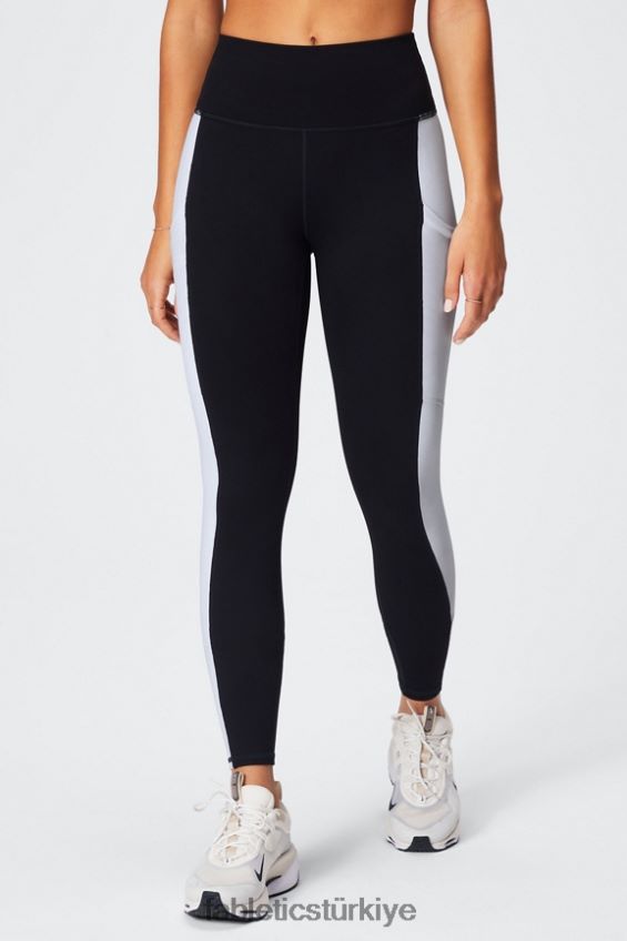 tr Fabletics kadınlar taşınabilir güçlü yüksek belli tayt 40 siyah/klasik beyaz 40R06B743