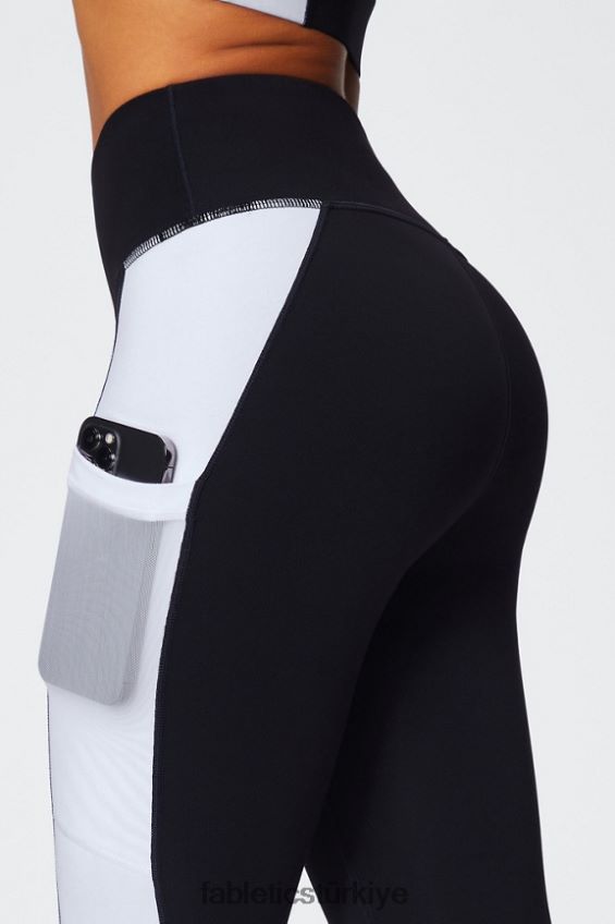 tr Fabletics kadınlar taşınabilir güçlü yüksek belli tayt 40 siyah/klasik beyaz 40R06B743