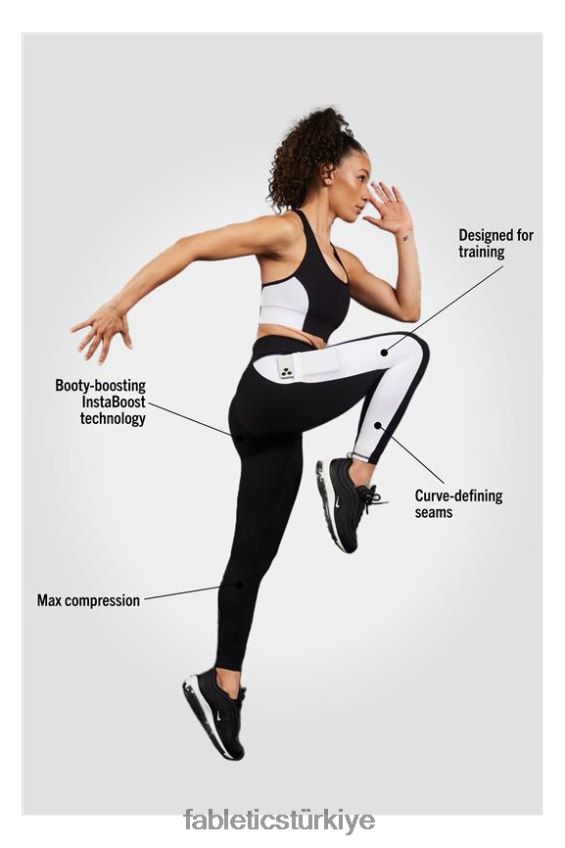 tr Fabletics kadınlar taşınabilir güçlü yüksek belli tayt 40 siyah/klasik beyaz 40R06B743