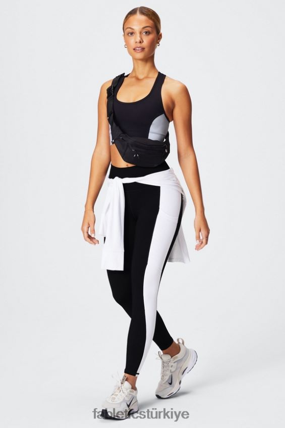 tr Fabletics kadınlar taşınabilir güçlü yüksek belli tayt 40 siyah/klasik beyaz 40R06B743