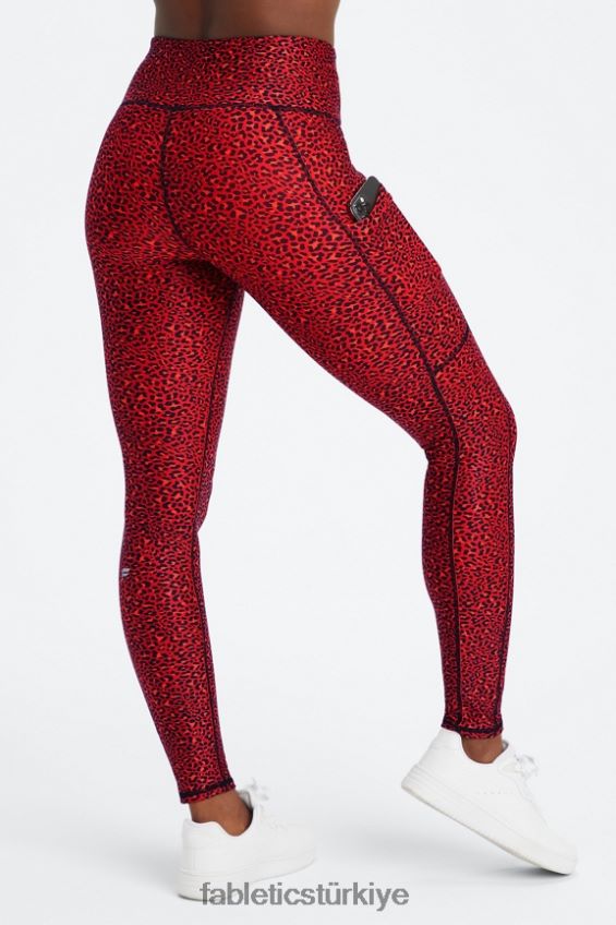 tr Fabletics kadınlar therma-flex yüksek belli cepli tayt elektrikli kiraz mini leopar 40R06B1036