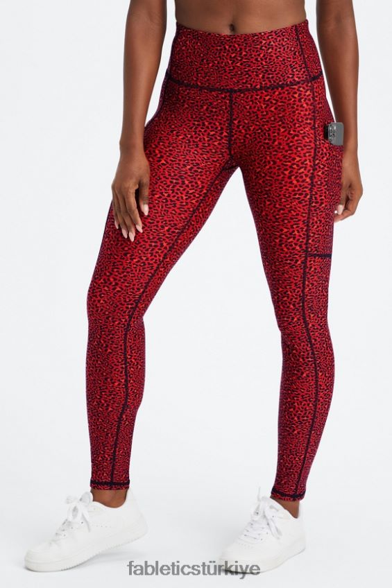 tr Fabletics kadınlar therma-flex yüksek belli cepli tayt elektrikli kiraz mini leopar 40R06B1036