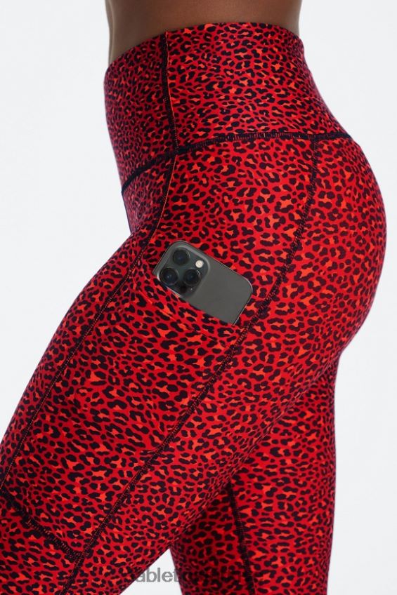 tr Fabletics kadınlar therma-flex yüksek belli cepli tayt elektrikli kiraz mini leopar 40R06B1036