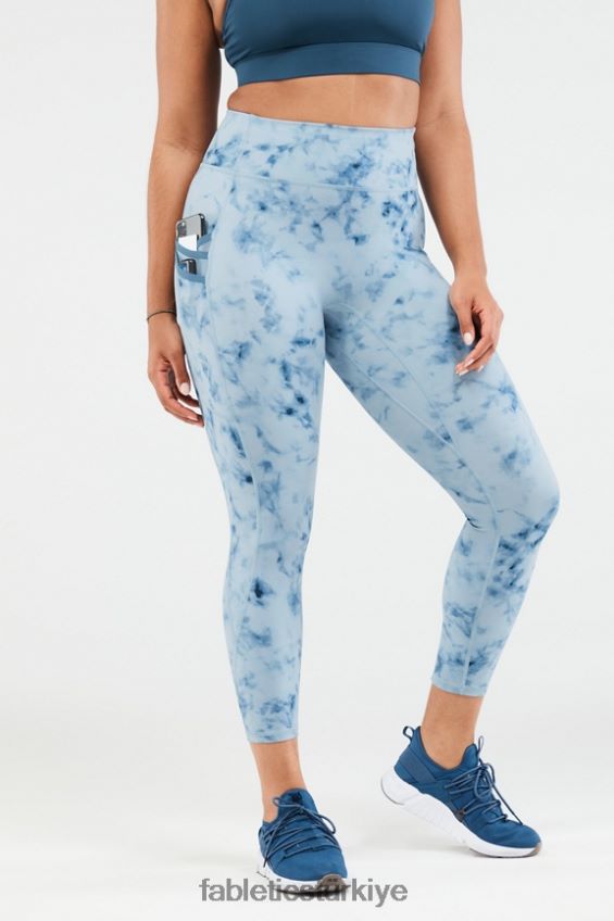 tr Fabletics kadınlar trinity yüksek belli cep 7/8 dumanlı mermer/mavi demir 40R06B1302