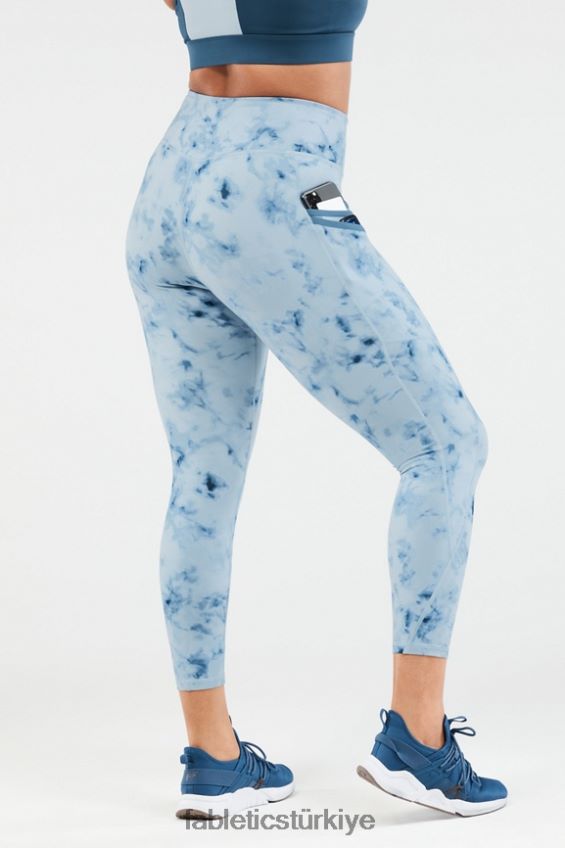 tr Fabletics kadınlar trinity yüksek belli cep 7/8 dumanlı mermer/mavi demir 40R06B1302