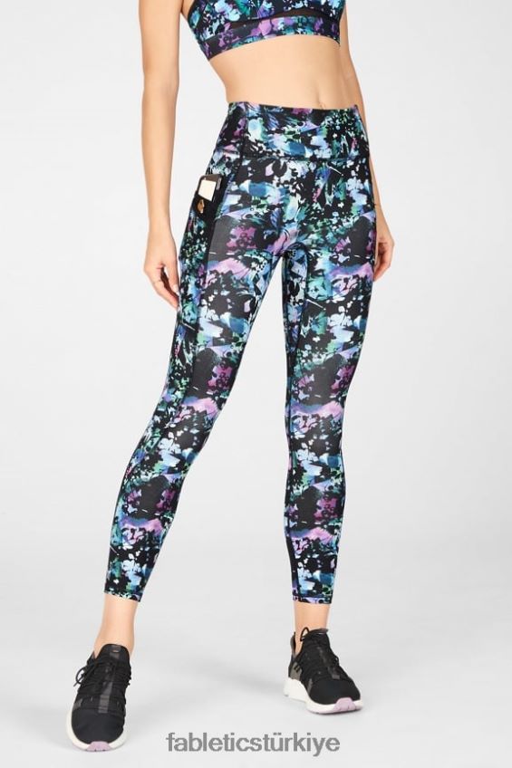tr Fabletics kadınlar trinity yüksek belli cep 7/8 grafiti çiçek 40R06B1307