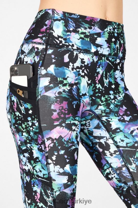 tr Fabletics kadınlar trinity yüksek belli cep 7/8 grafiti çiçek 40R06B1307